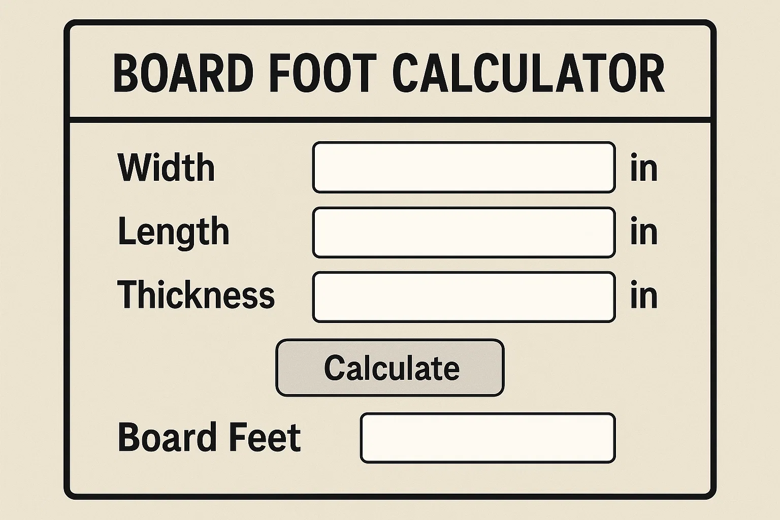 Board Foot Calculator