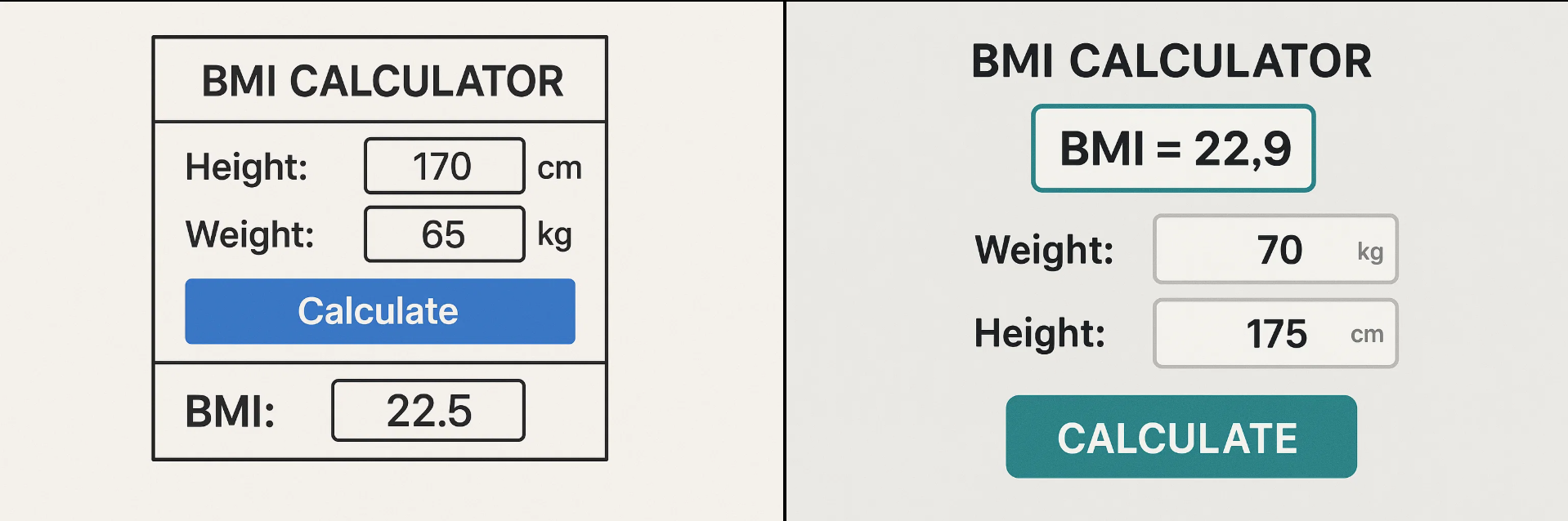 BMI and Calorie Calculator