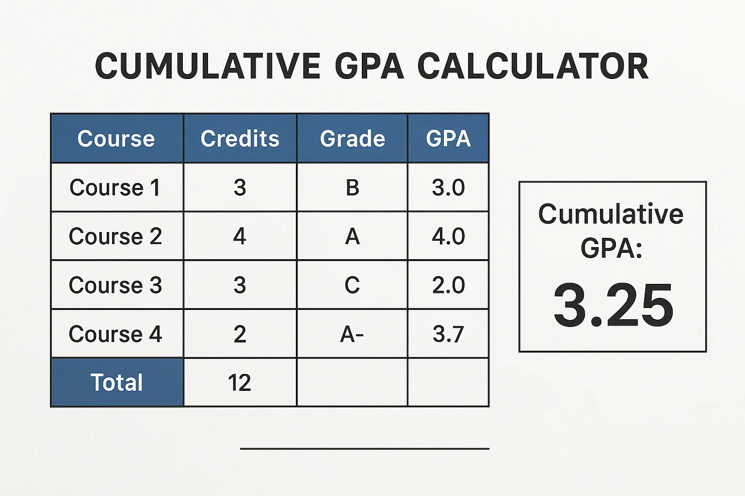 cumulative gpa calculator