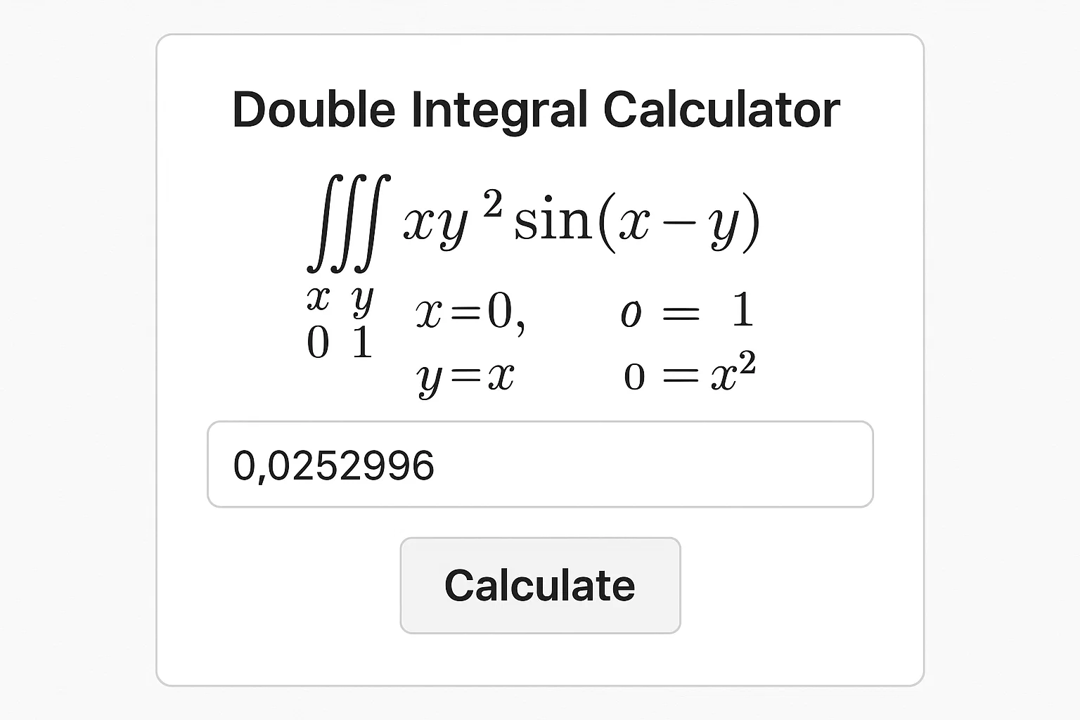Double Integral Calculator